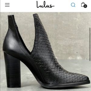 Kansas Black Leather Booties